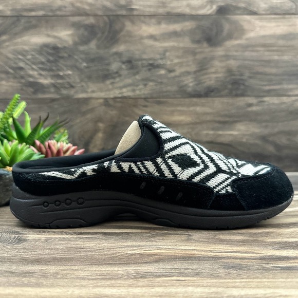 NIB Easy Spirit Traveltime 9M Black Classic Clog Slip On Sweater Knit - Picture 6 of 12